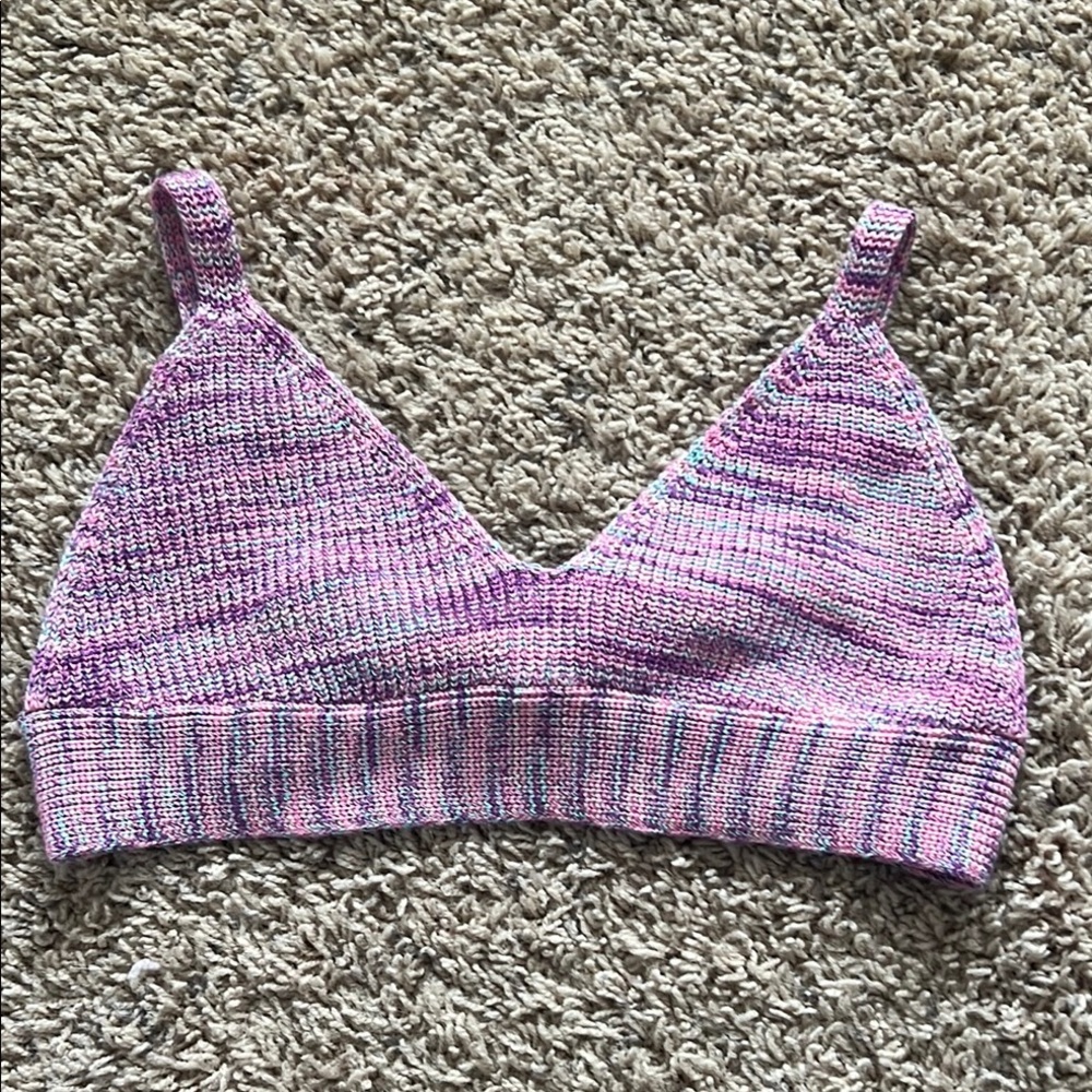 Wild Fable Pink and Purple Knit Crop Top